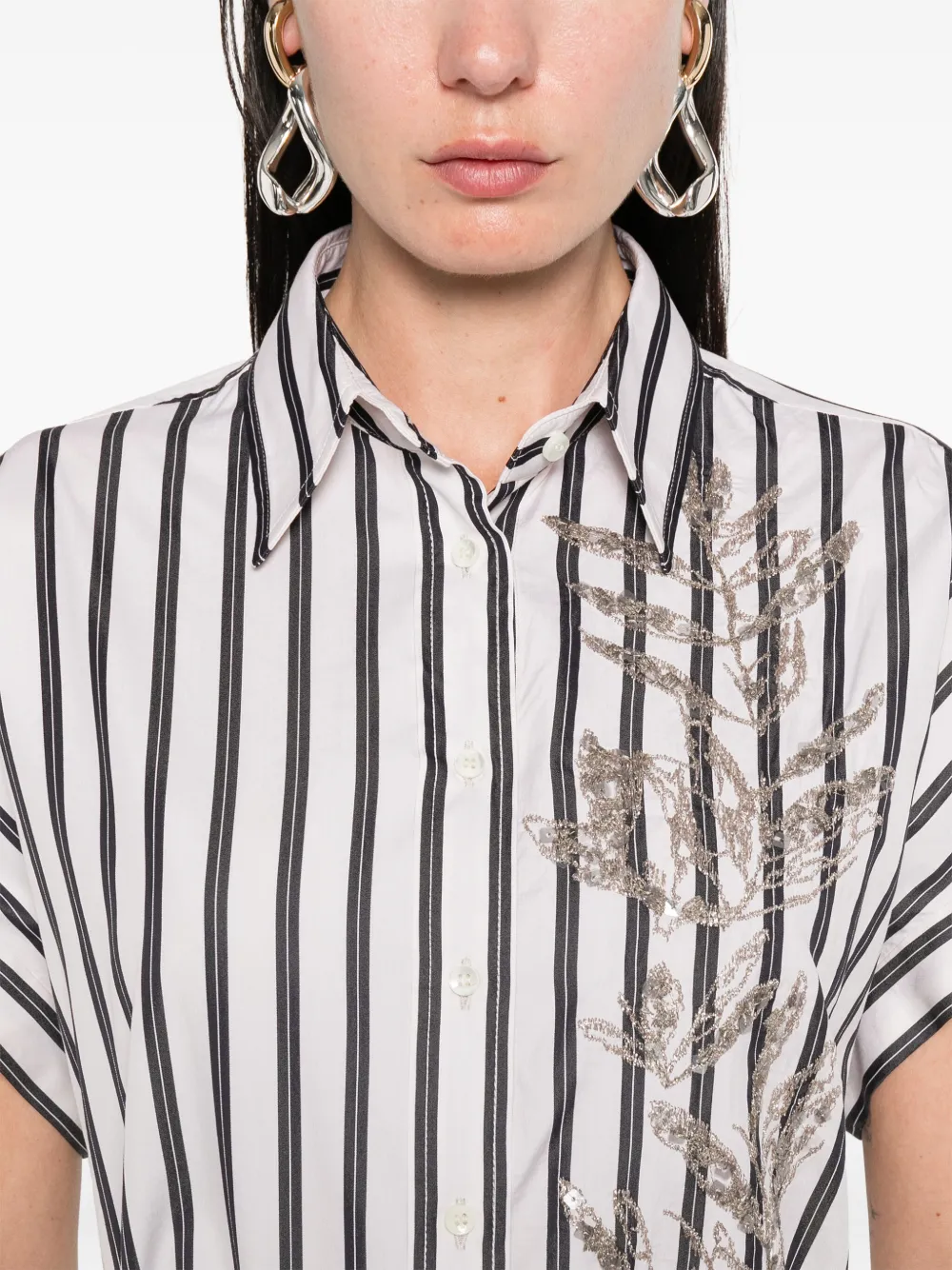 Brunello Cucinelli Gestreept shirt Wit