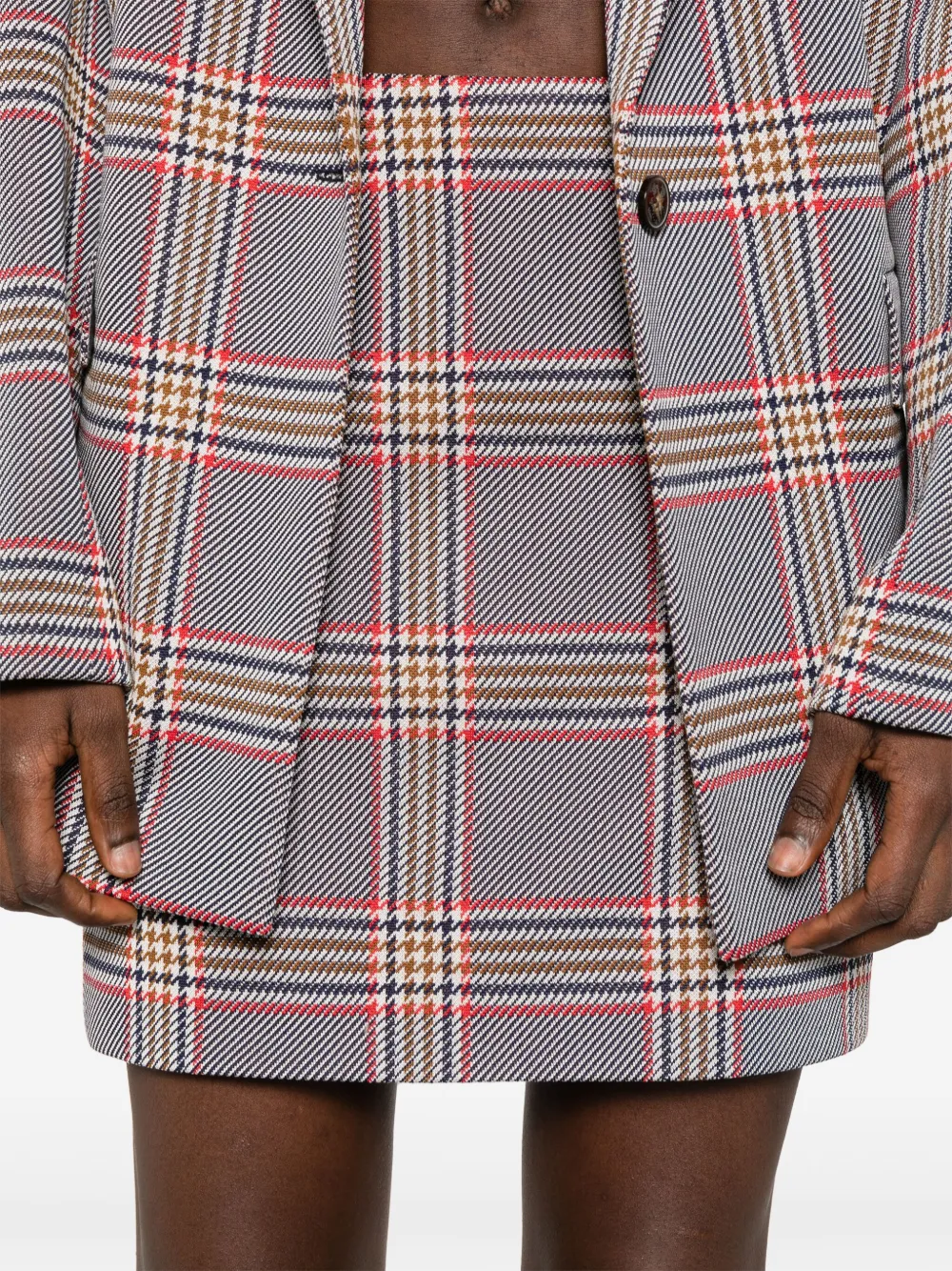 A.M.G. Geruite mini-rok Blauw