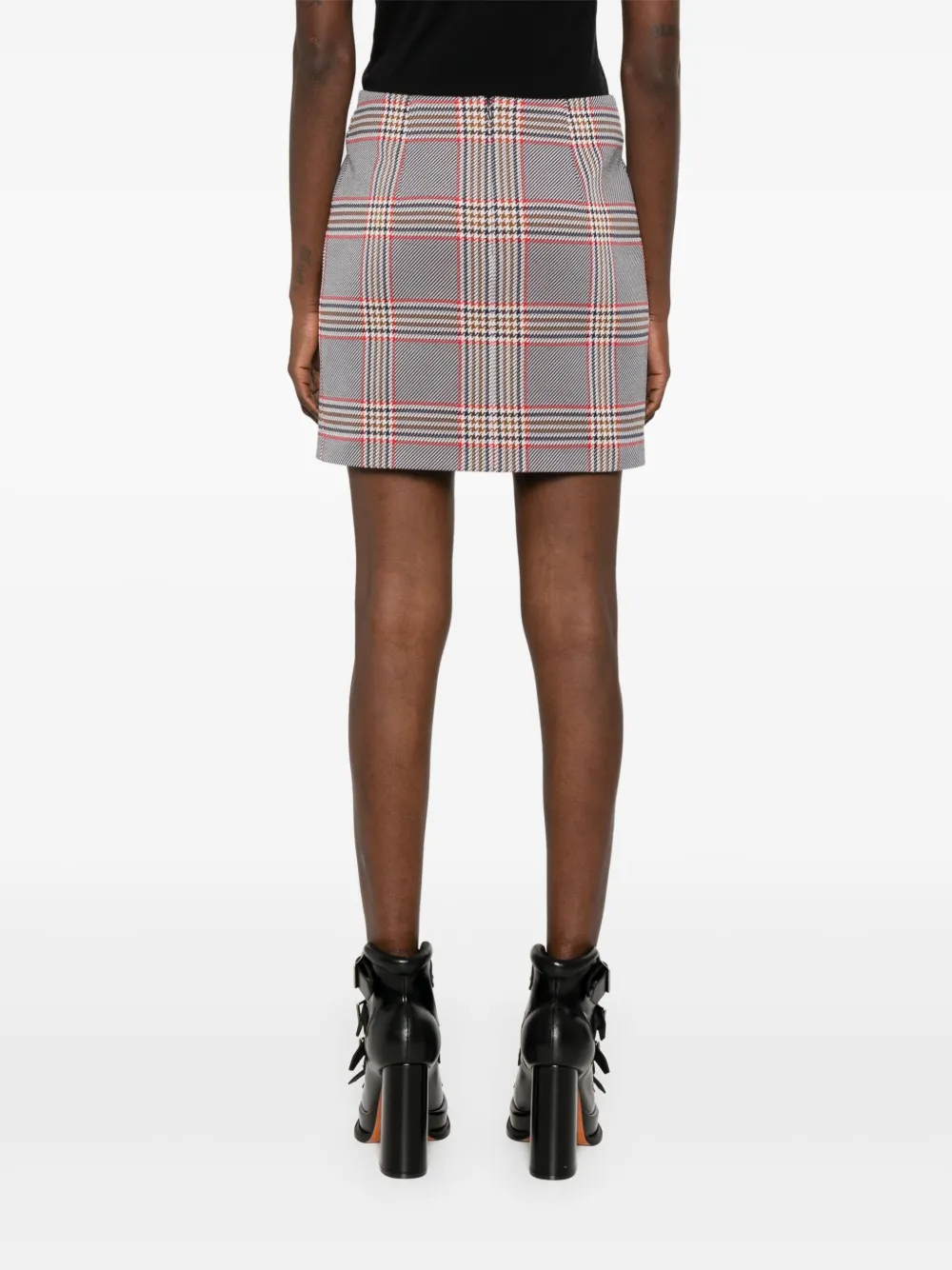 A.M.G. Geruite mini-rok Blauw