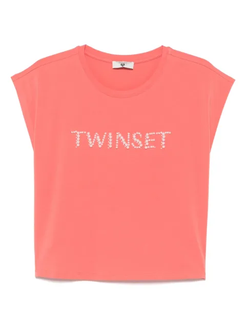 TWINSET beaded-logo T-shirt