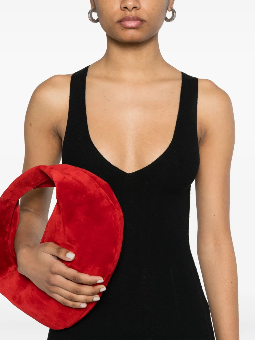 Emporio Armani Midi-jurk met V-hals Zwart