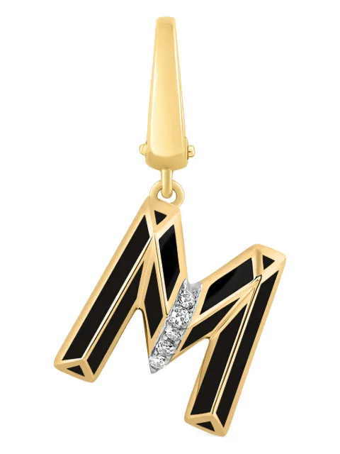 Tryyst 18kt yellow gold Alphabet M diamond charm