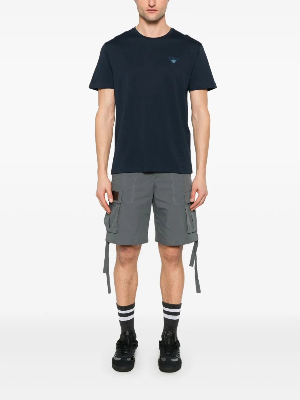 Emporio Armani T-shirt met geborduurd logo Blauw
