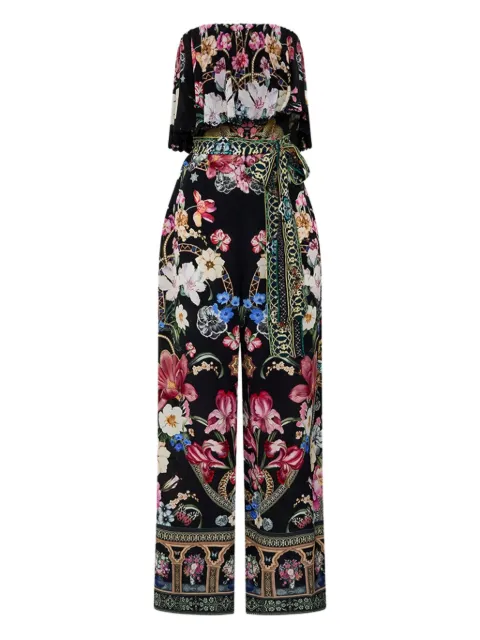 Camilla jumpsuit strapless con estampado floral