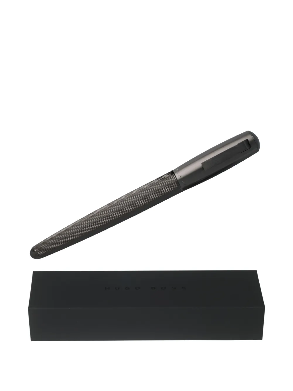 Hugo Boss Formation Textured Metal Rollerball Pen In Grey
