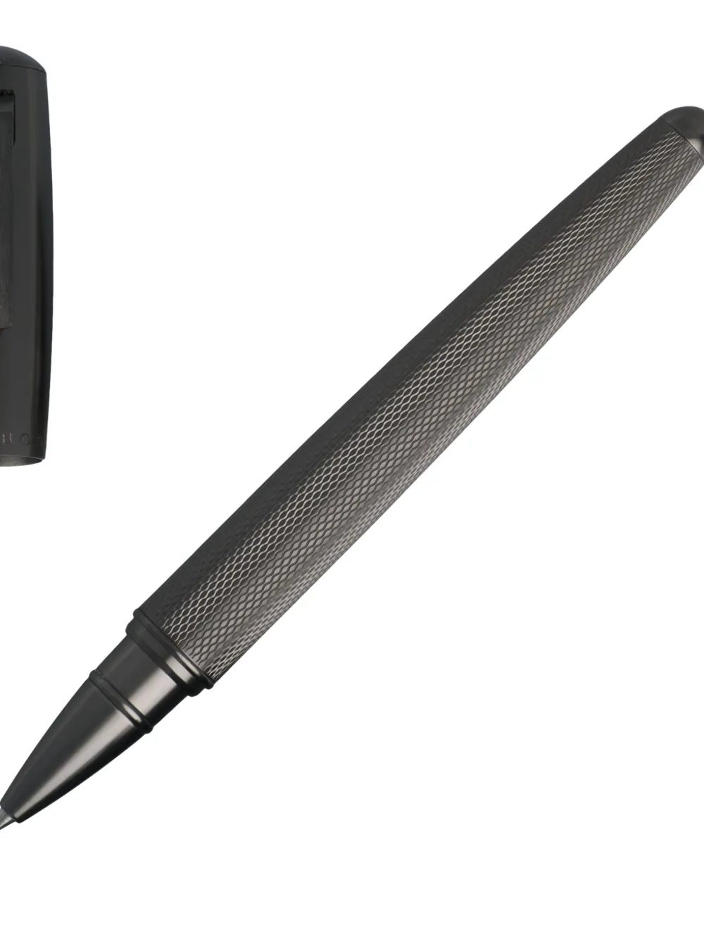 Hugo Boss Formation Textured Metal Rollerball Pen In Grey