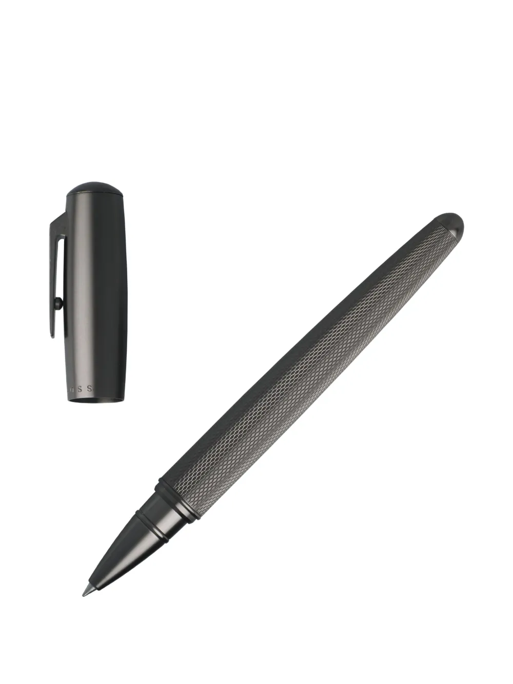 Hugo Boss Formation Textured Metal Rollerball Pen In Grey