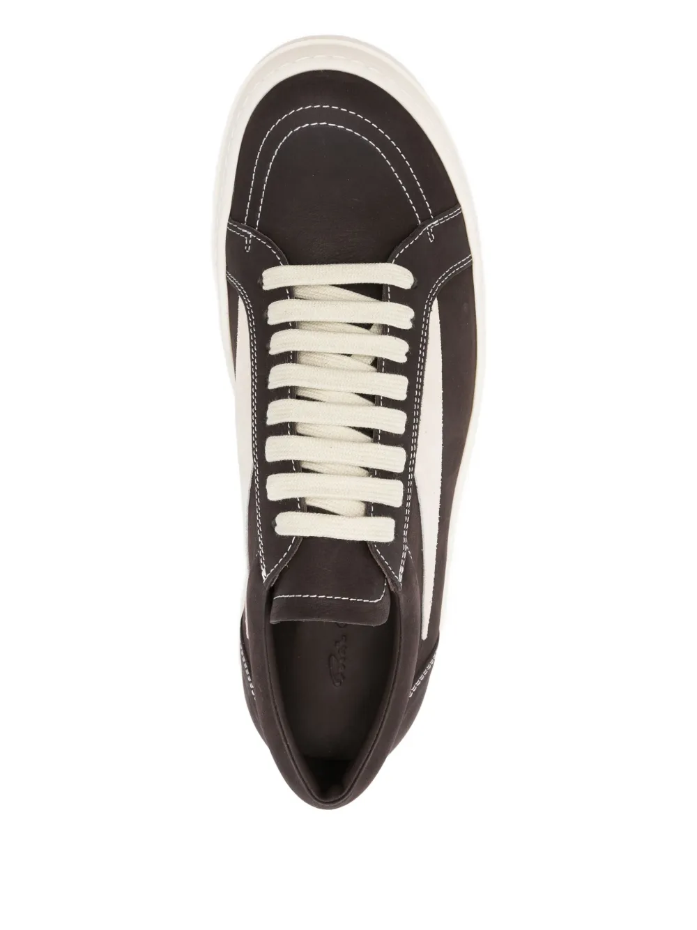 Rick Owens leather low-top sneakers Brown