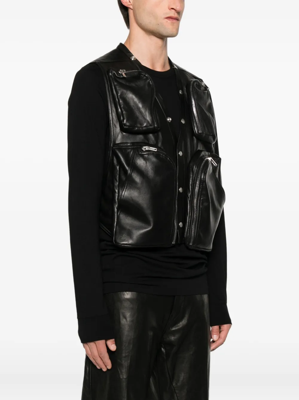 Rick Owens leather vest Zwart