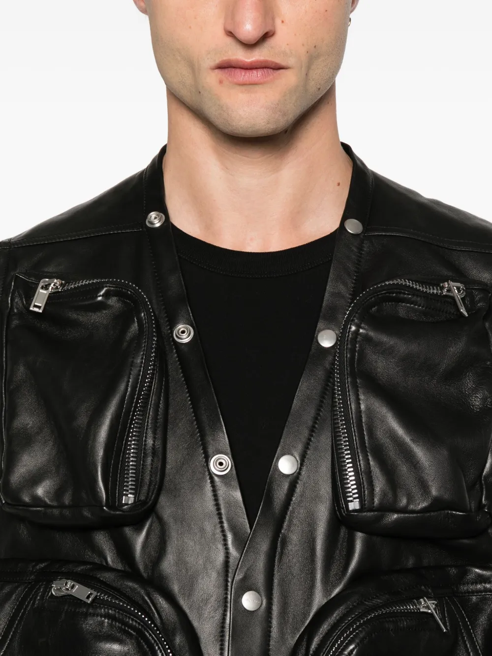 Rick Owens leather vest Zwart