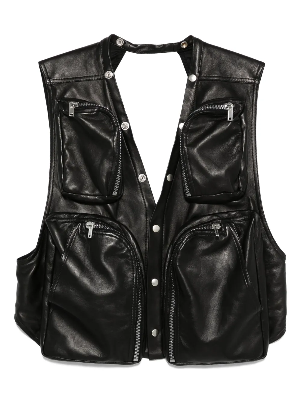 Rick Owens leather vest Zwart