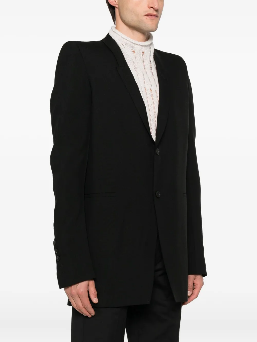 Rick Owens Dirt Tailored LS blazer Zwart