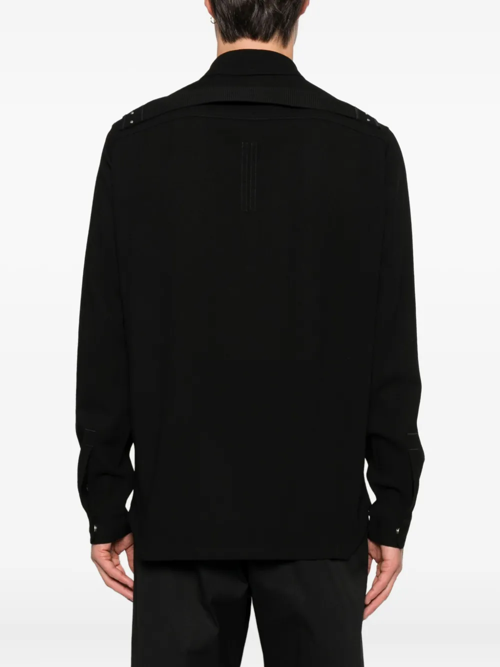 Rick Owens Wollen shirtjack Zwart