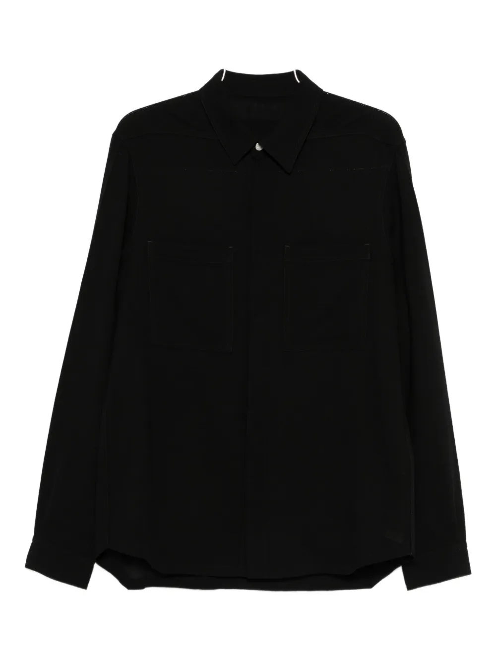 Rick Owens Wollen shirtjack Zwart