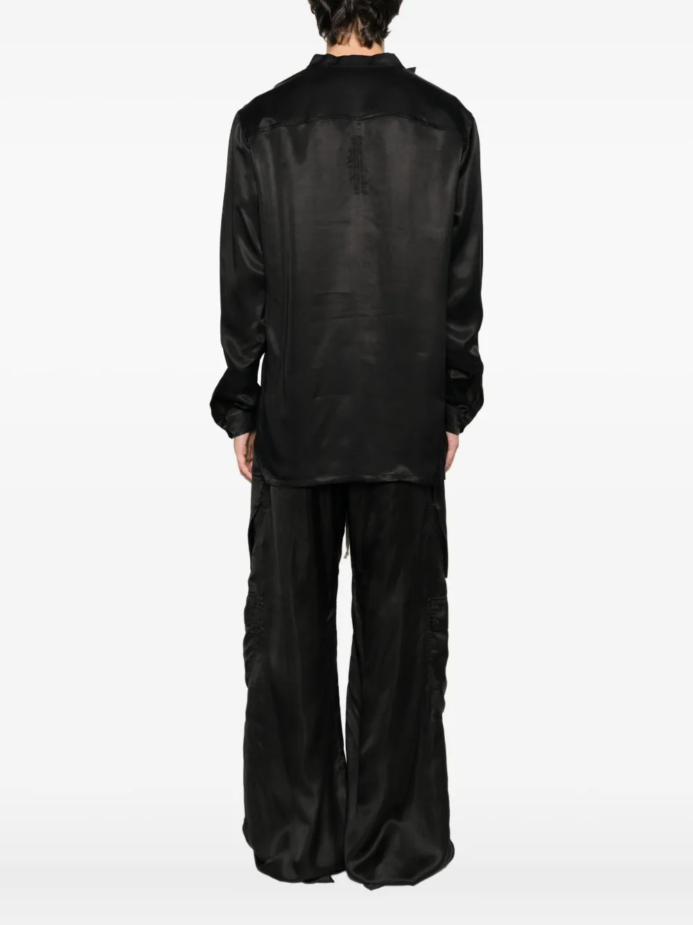 Rick Owens Overhemd met watervalhals Zwart