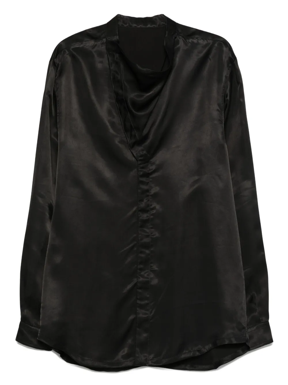 Rick Owens cowl-neck shirt Zwart