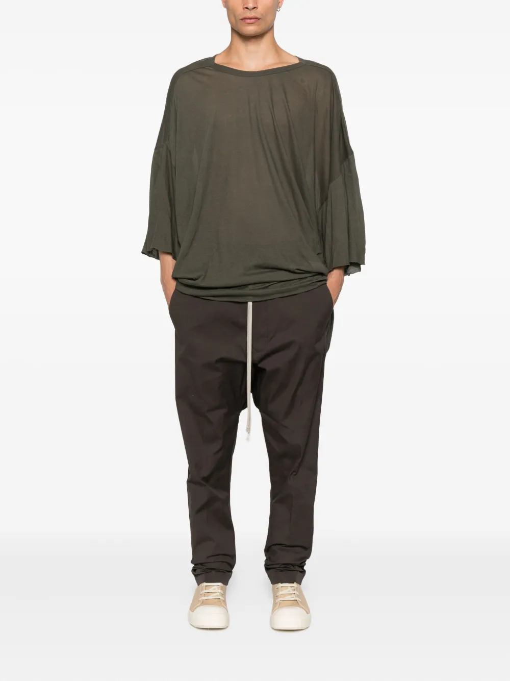 Rick Owens Straight broek met trekkoord Bruin