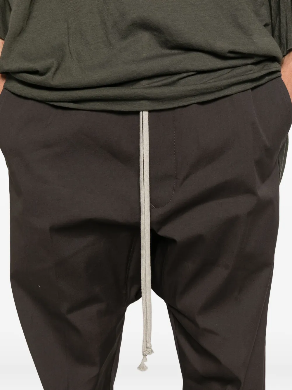 Rick Owens Straight broek met trekkoord Bruin