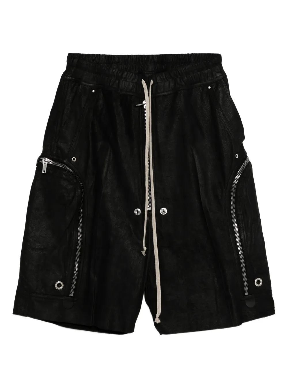 Rick Owens Bela leather shorts Zwart