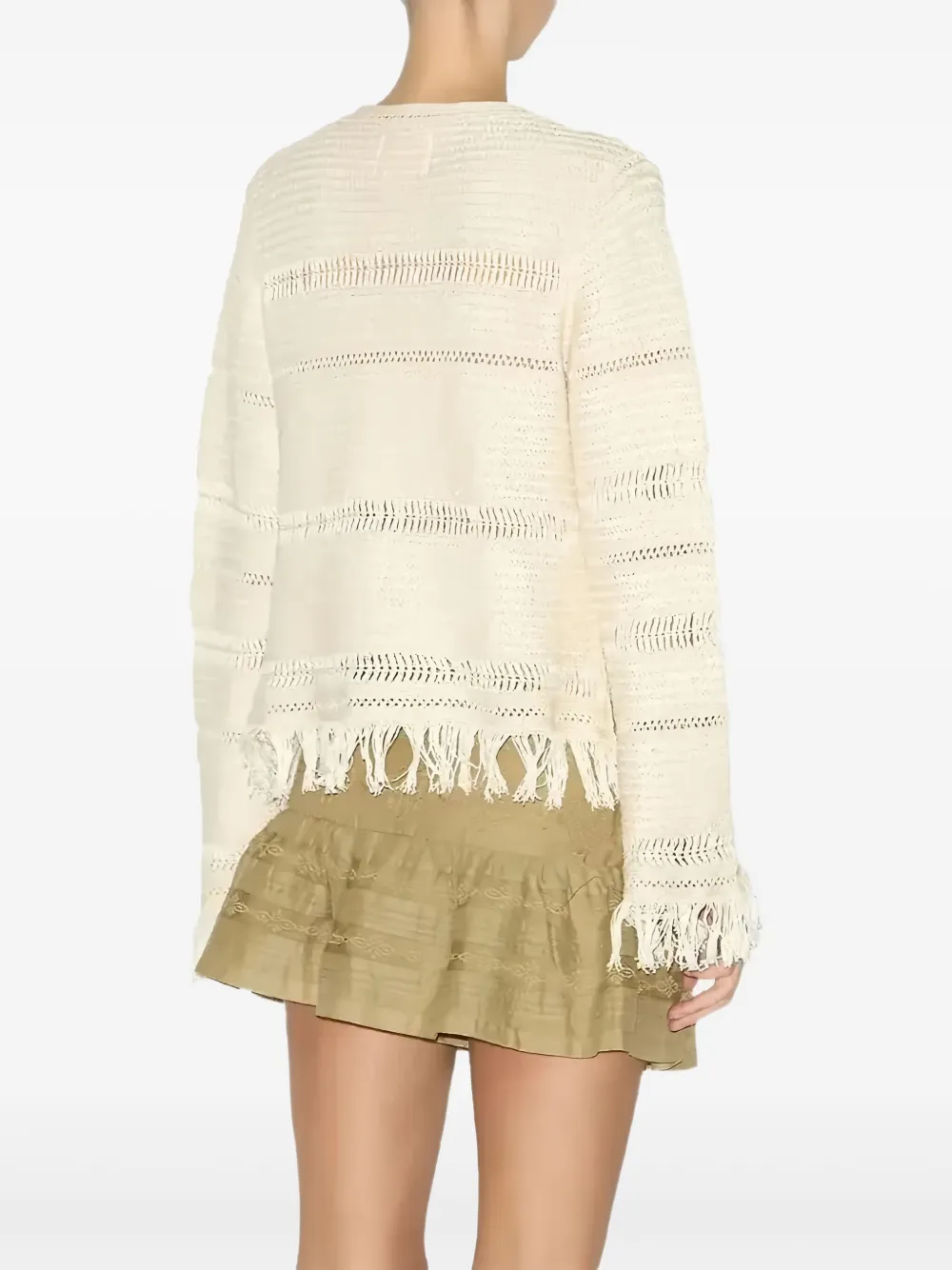 ISABEL MARANT Trui met franje Beige