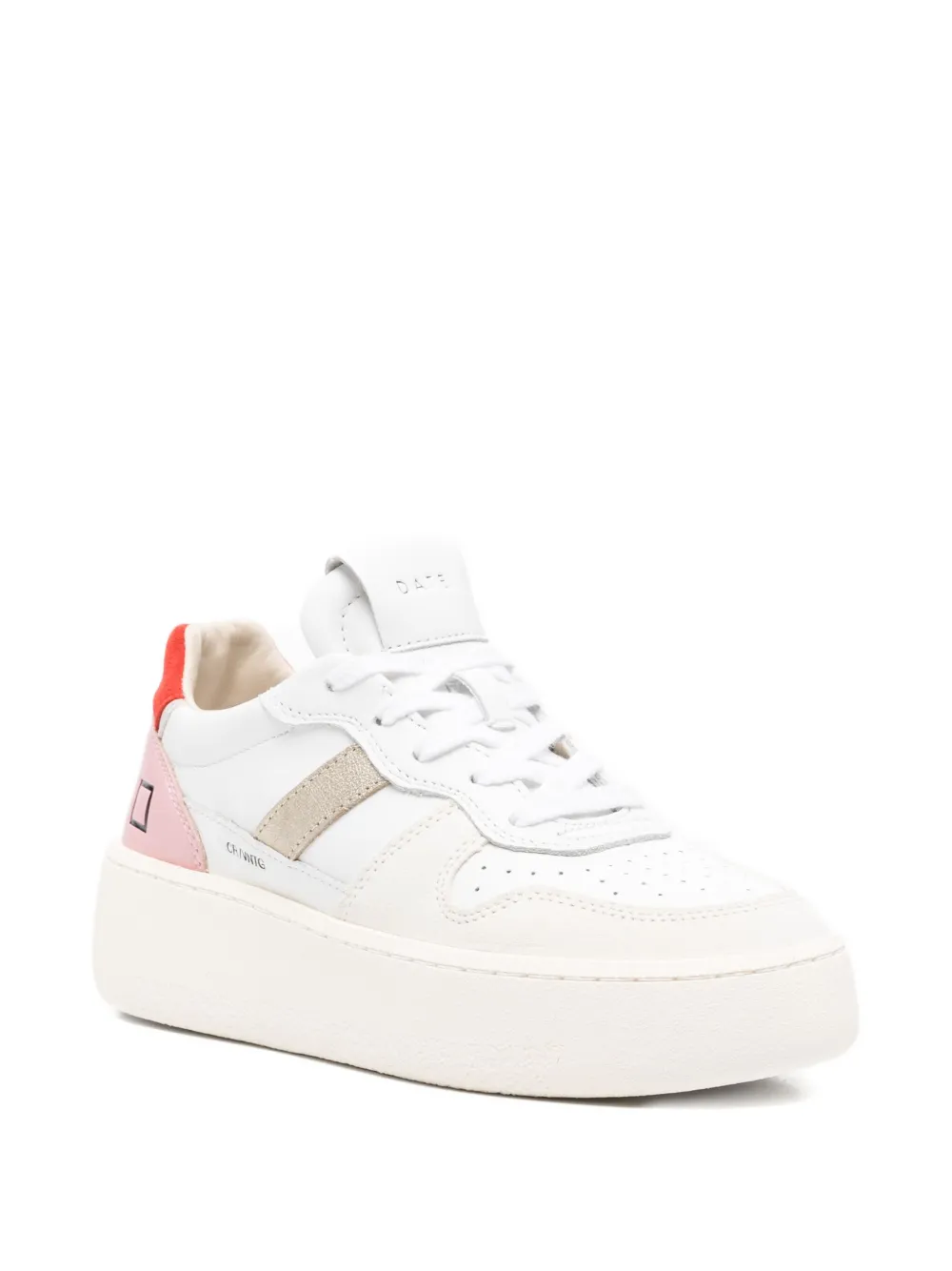 D.A.T.E. Court platform leather sneakers White