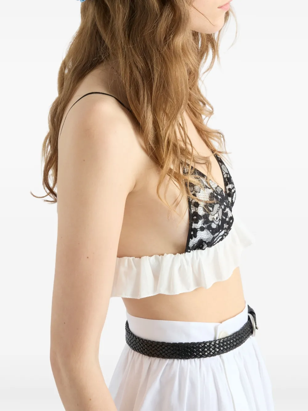 Prada Top met kant Zwart