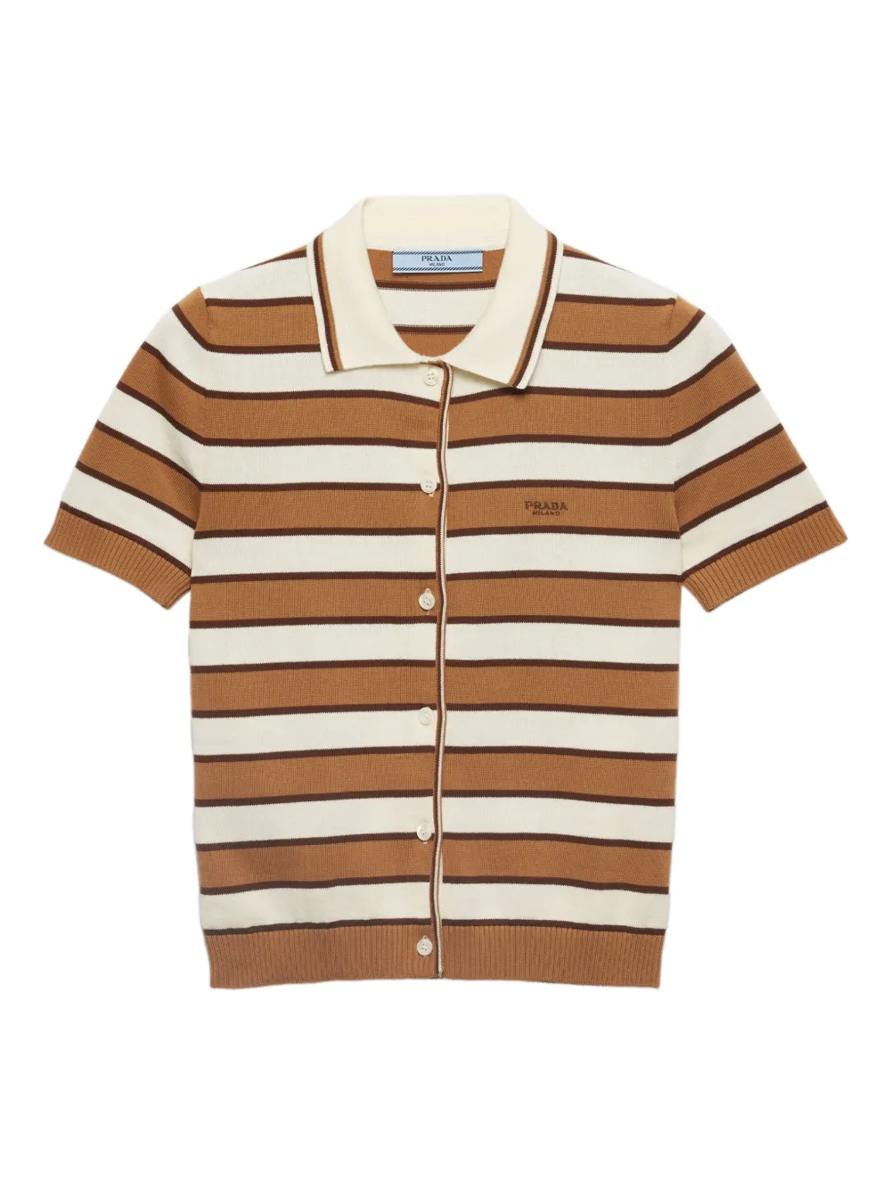 Prada playera tipo polo tejida | marrón | Image 1