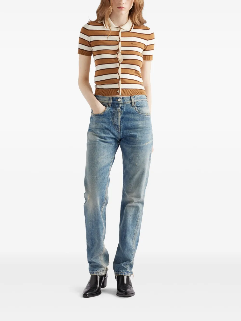 Prada Gebreide polotop - Bruin