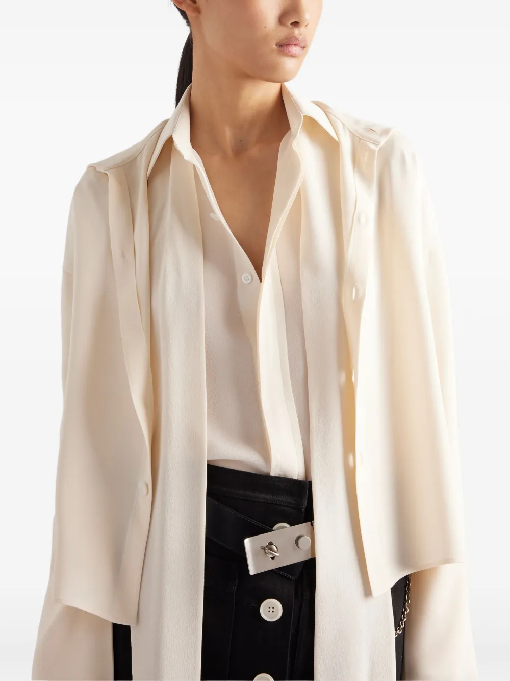 Prada Zijden blouse Beige