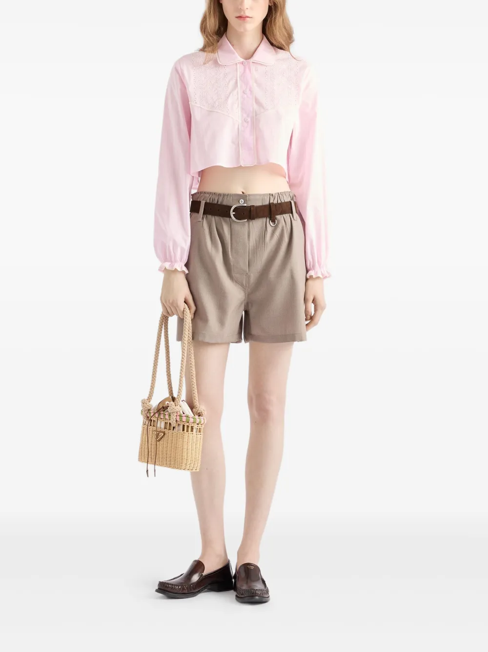 Prada Blouse met borduurwerk - Roze