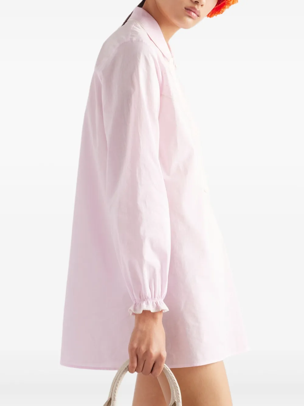 Prada Blouse met borduurwerk Roze