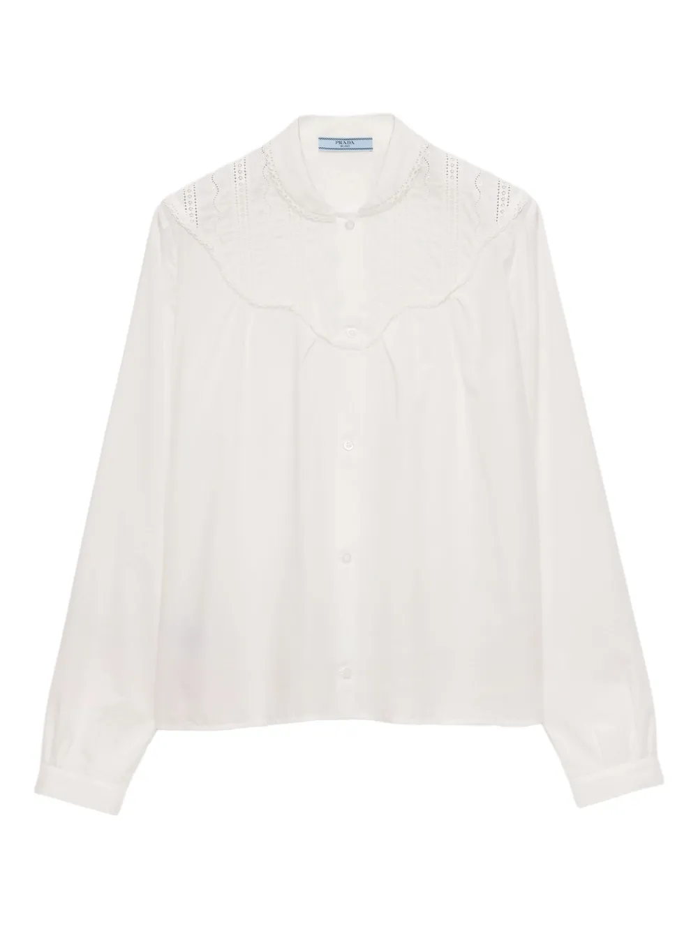 Prada Blouse met bandkraag Wit