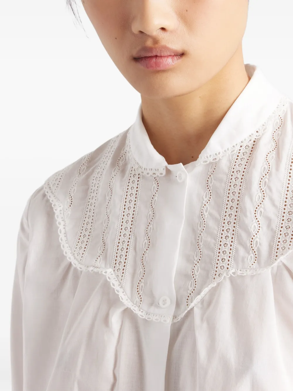 Prada Blouse met bandkraag Wit