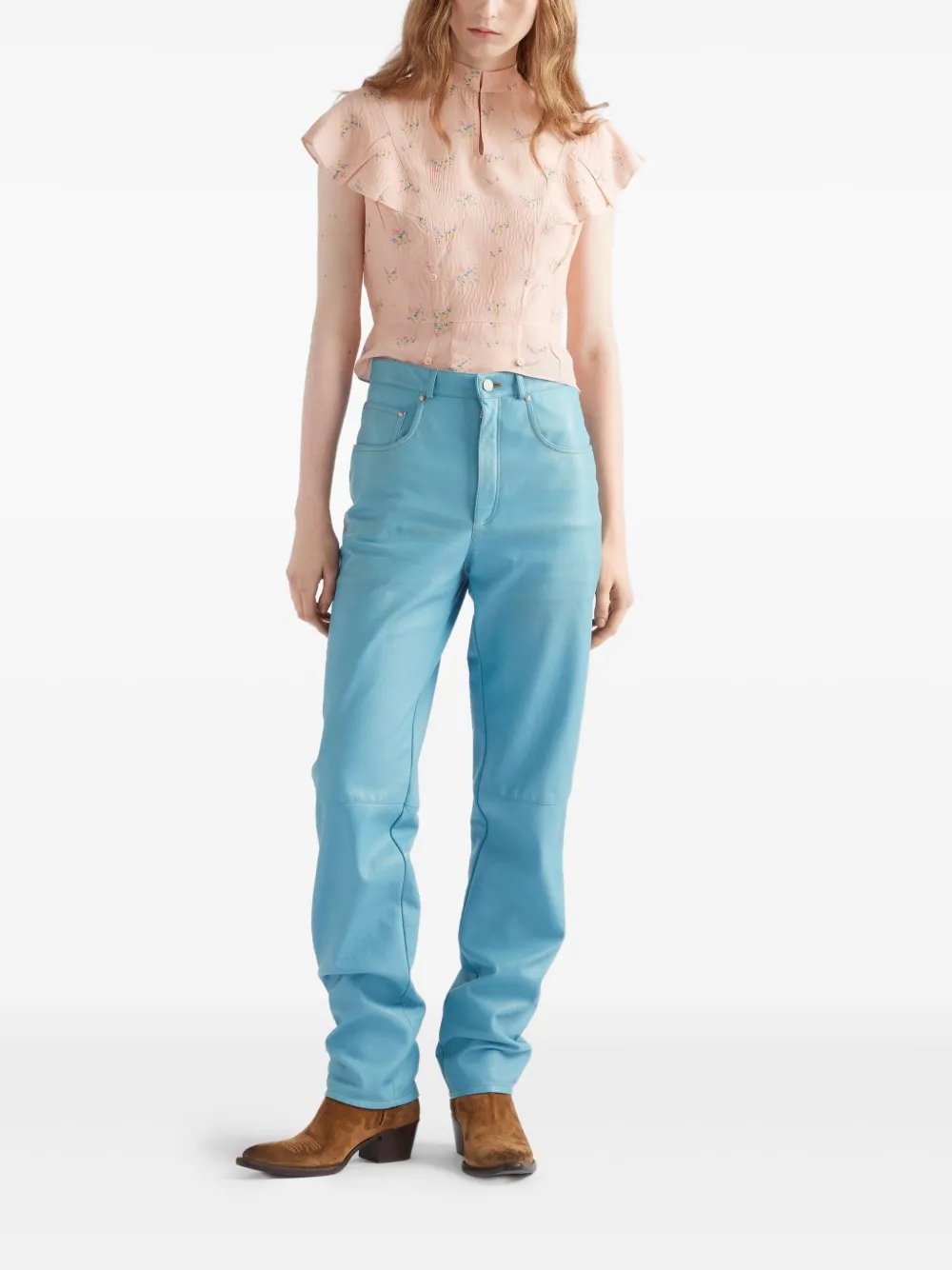 Prada Blouse met bloemenprint - Roze