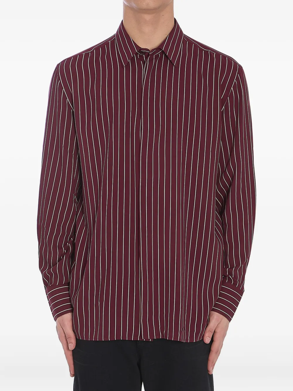 Saint Laurent Gestreept overhemd Rood