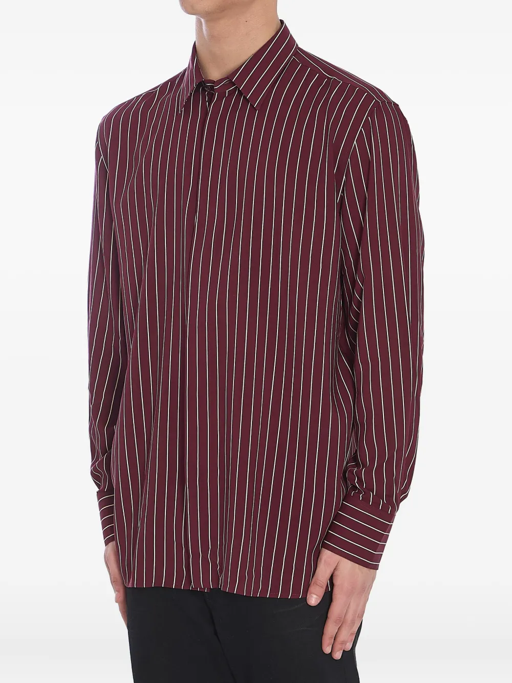Saint Laurent Gestreept overhemd Rood