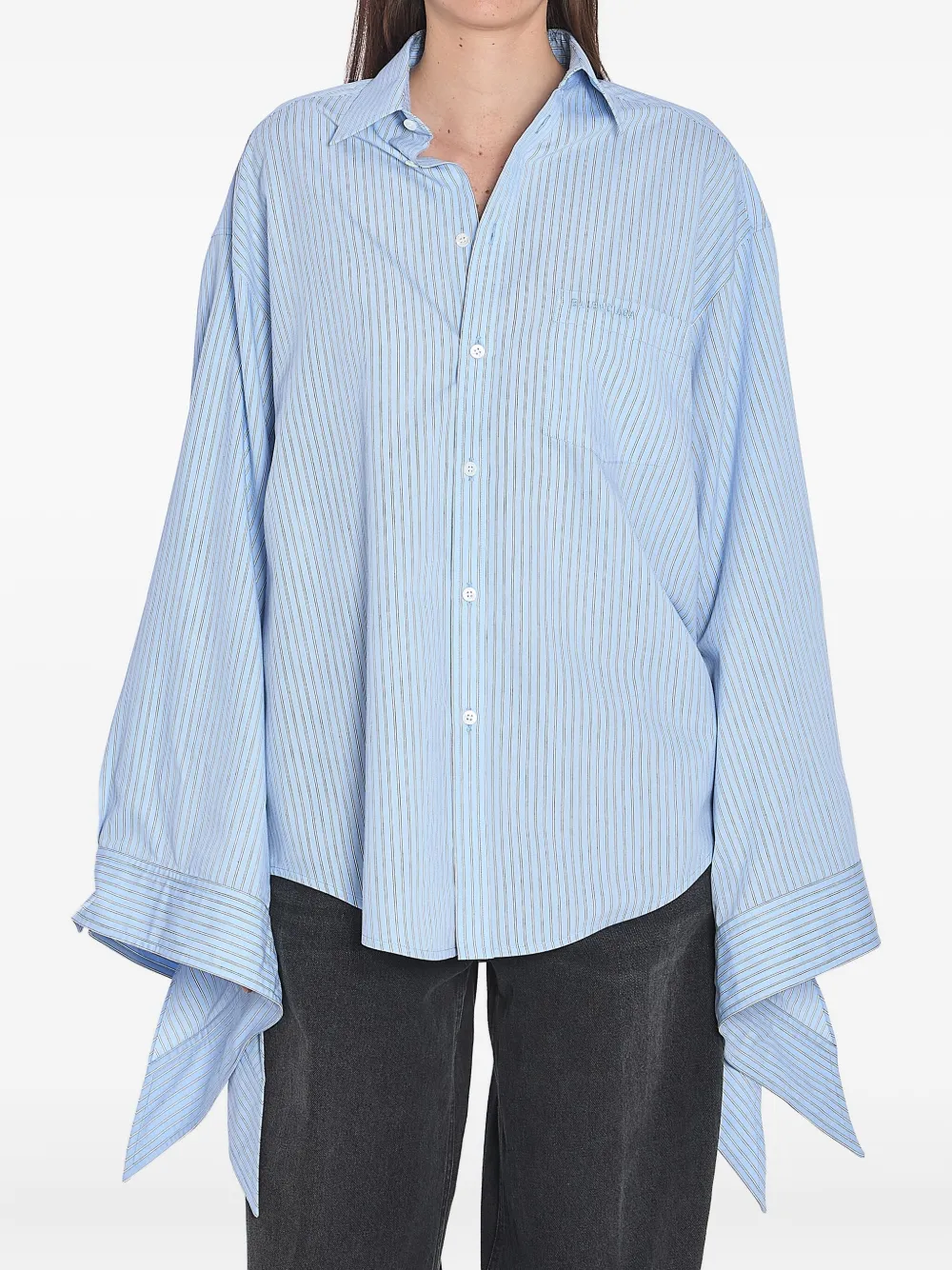 Balenciaga Cotton Shirt In Blue