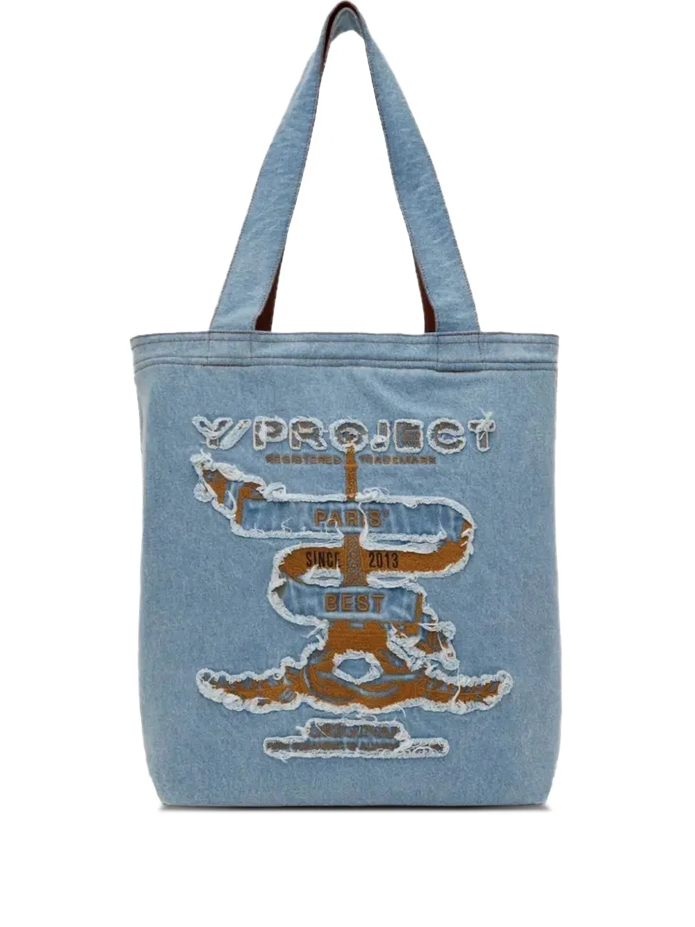 Y/project Paris' Best Denim Tote Bag In Blue