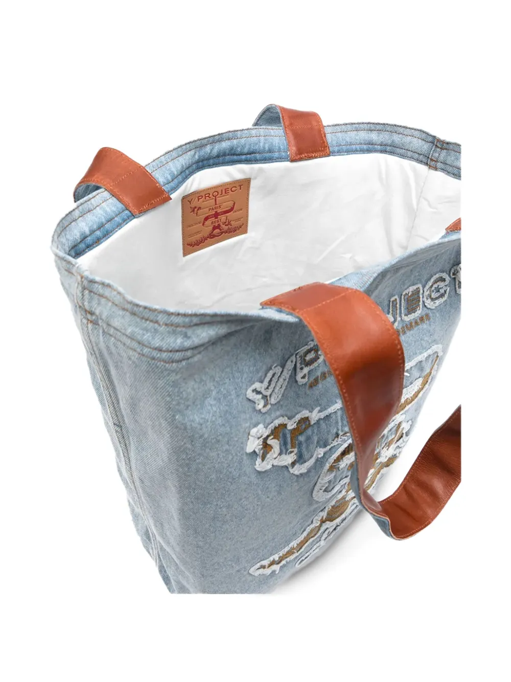 Y/project Paris' Best Denim Tote Bag In Blue