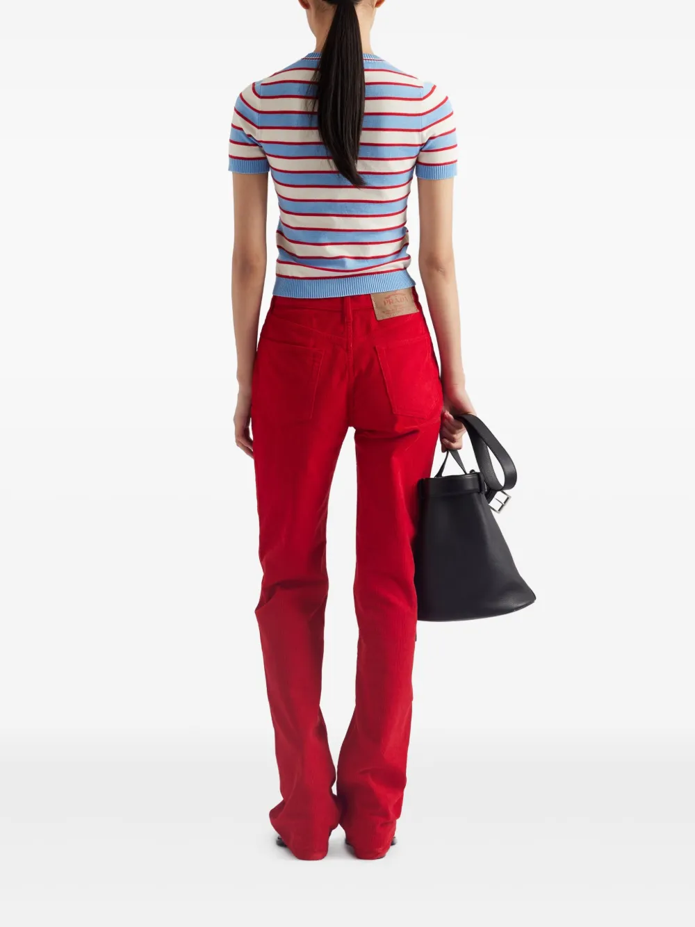 Prada Gebreid T-shirt Blauw