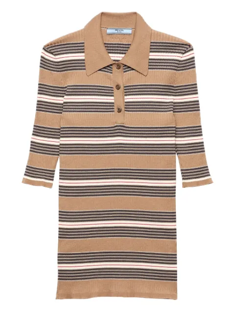 Prada cotton ribbed polo shirt