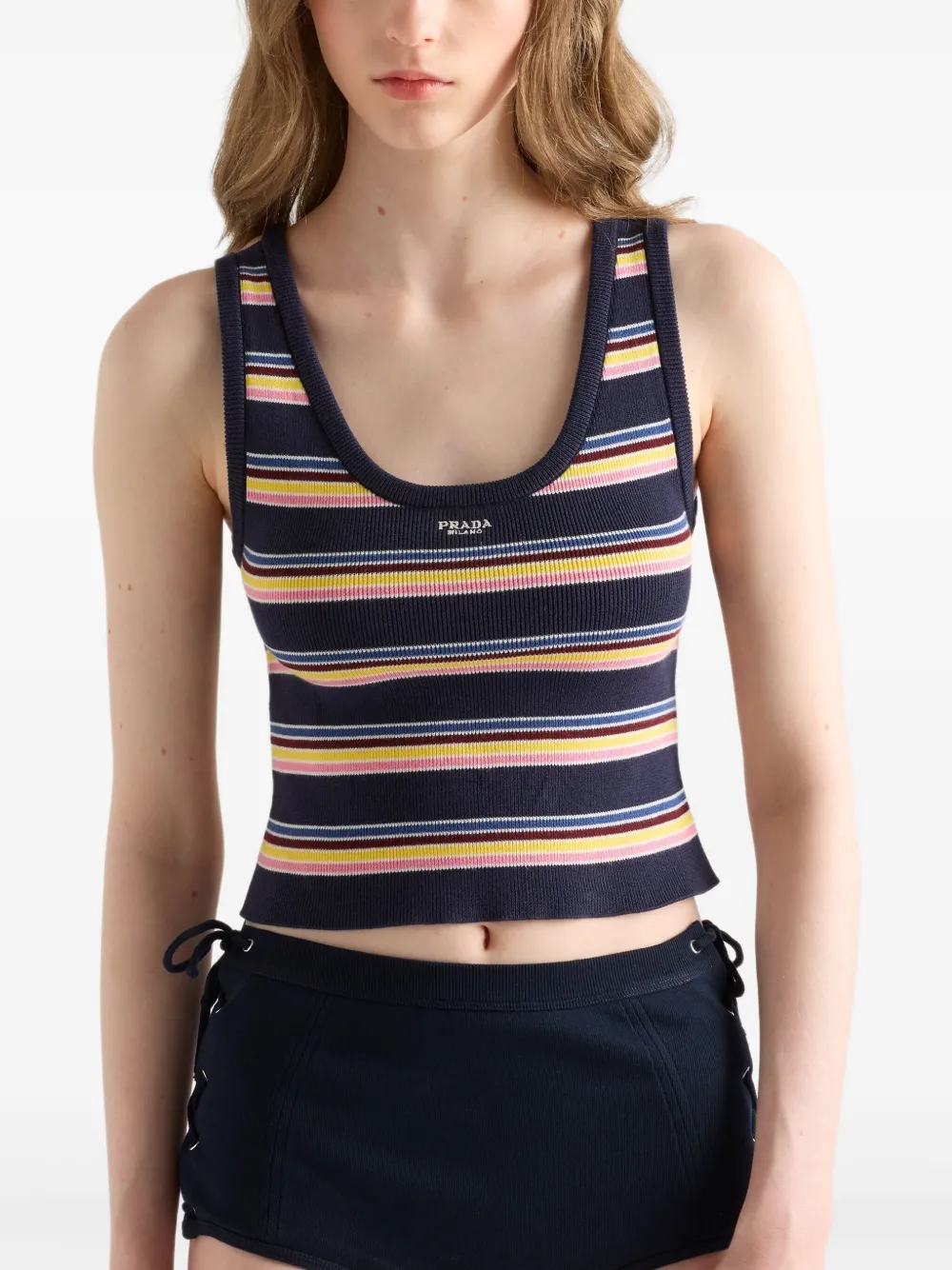 Prada Gestreepte tanktop Blauw