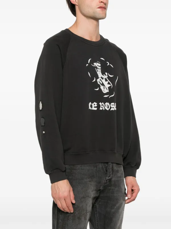 【Enfants Riches Deprimes】Le Rosey ロゴ ダメージスウェット Enfants Riches Déprimés Le Rosey Sweatshirt | Black | FARFETCH
