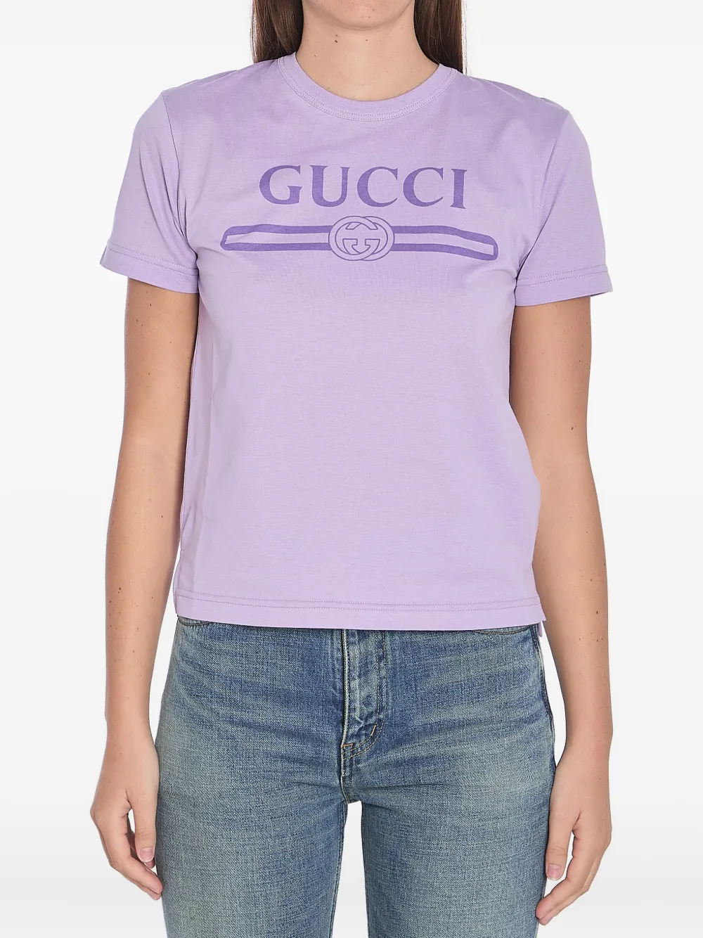 Gucci T-shirt met logo Paars