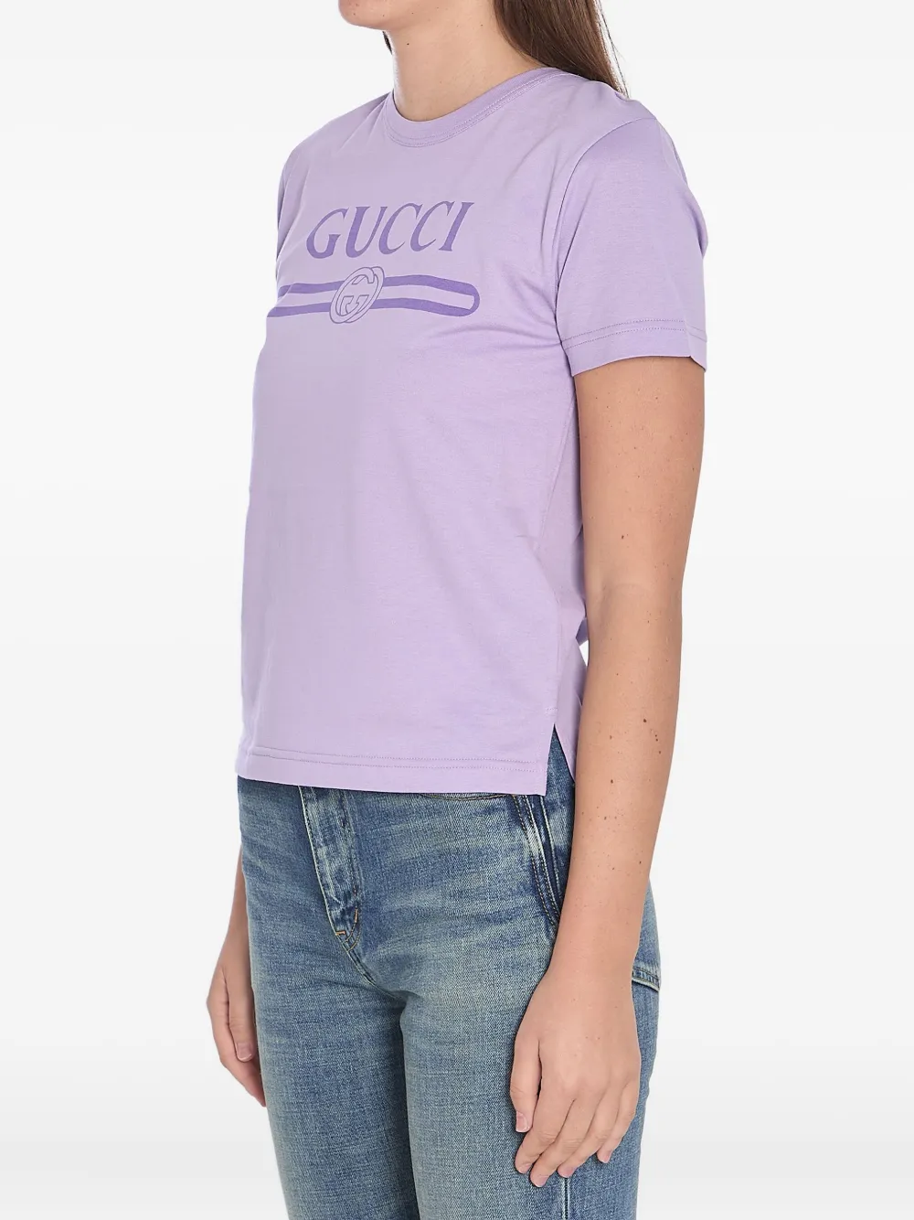 Gucci T-shirt met logo Paars