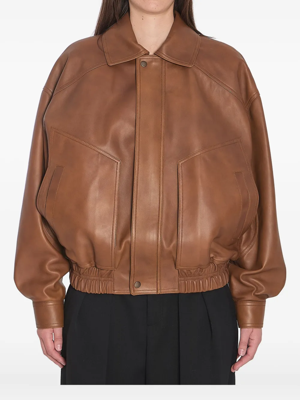 Saint Laurent Leather Bomber Jacket