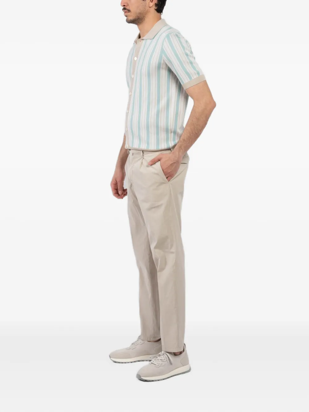 Briglia 1949 Broek met geplooide voorkant Beige