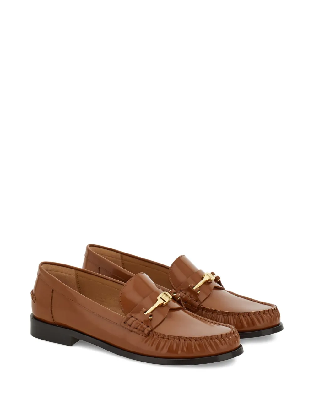 Ferragamo logo-plaque loafers Brown