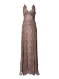 Alberta Ferretti lace-embroidered dress - Brown