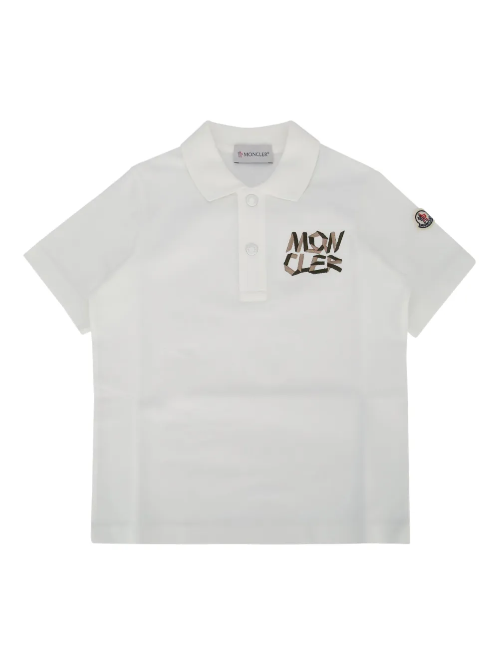 Moncler Enfant Poloshirt met geborduurd logo Wit